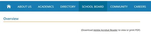 Broward Schools channel bar with menu options